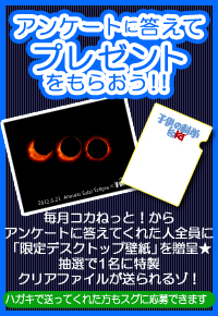 アンケートに答えてプレゼントをもらおう！！