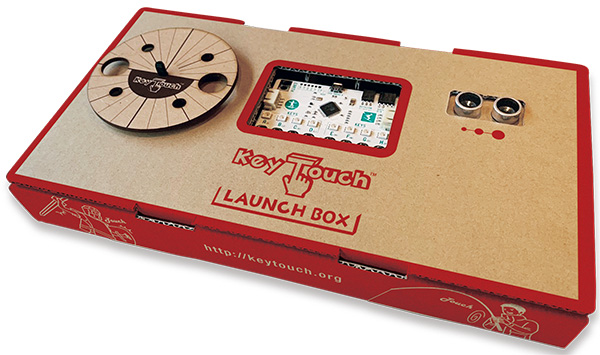専用BOX（LAUNCH BOX）にキータッチやセンサーをセットして、コントローラーをつくってみよう！