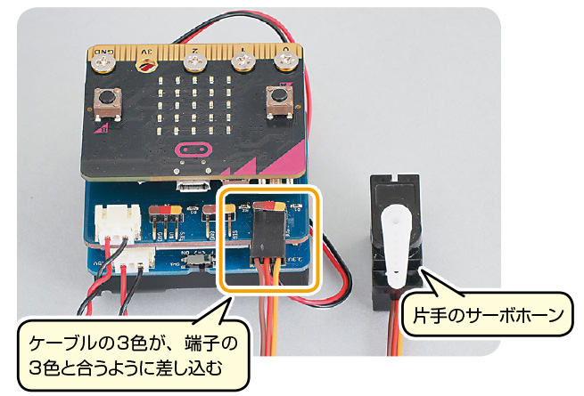 サーボモーターを接続