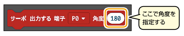 サーボモーターの出力を指定
