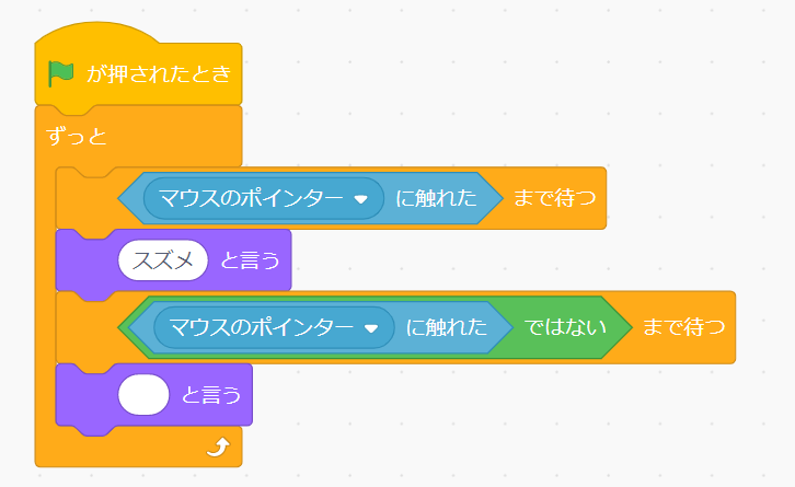 マウスのポインターが触れたら名前を表示するコード