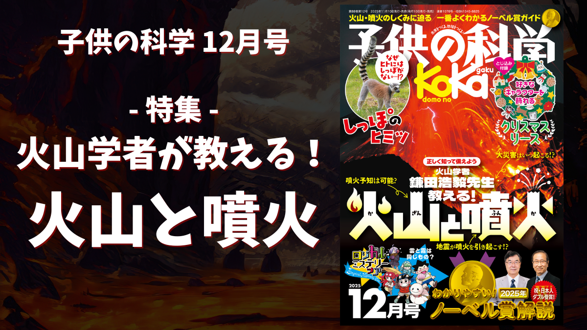 子供の科学2025年12月号 特集は「火山学者が教える！火山と噴火」【2025年11月10日発売】